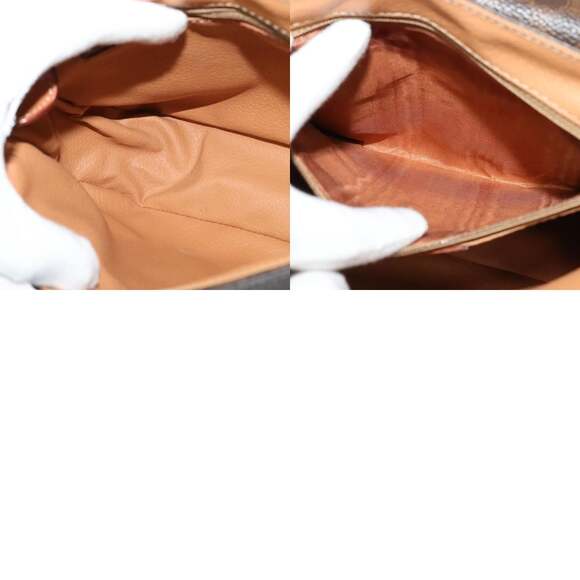 CELINE Macadam Canvas Shoulder Bag Pvc Leather Brown Gold - Picture 12 of 12